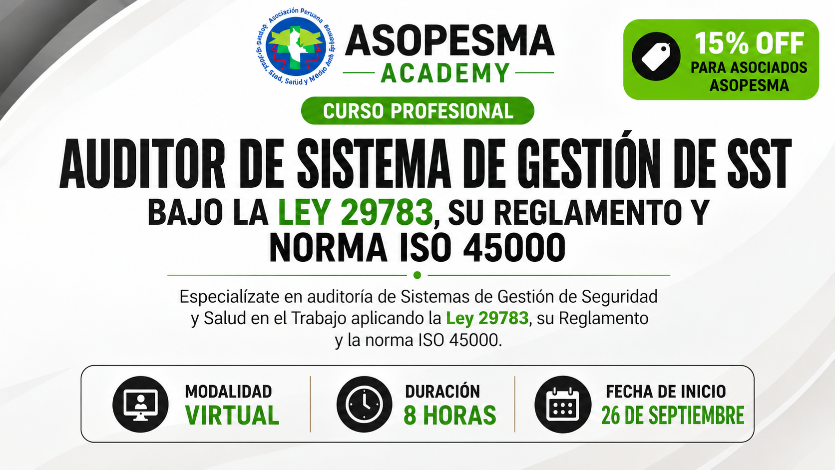Curso Auditor SGSST ASOPESMA